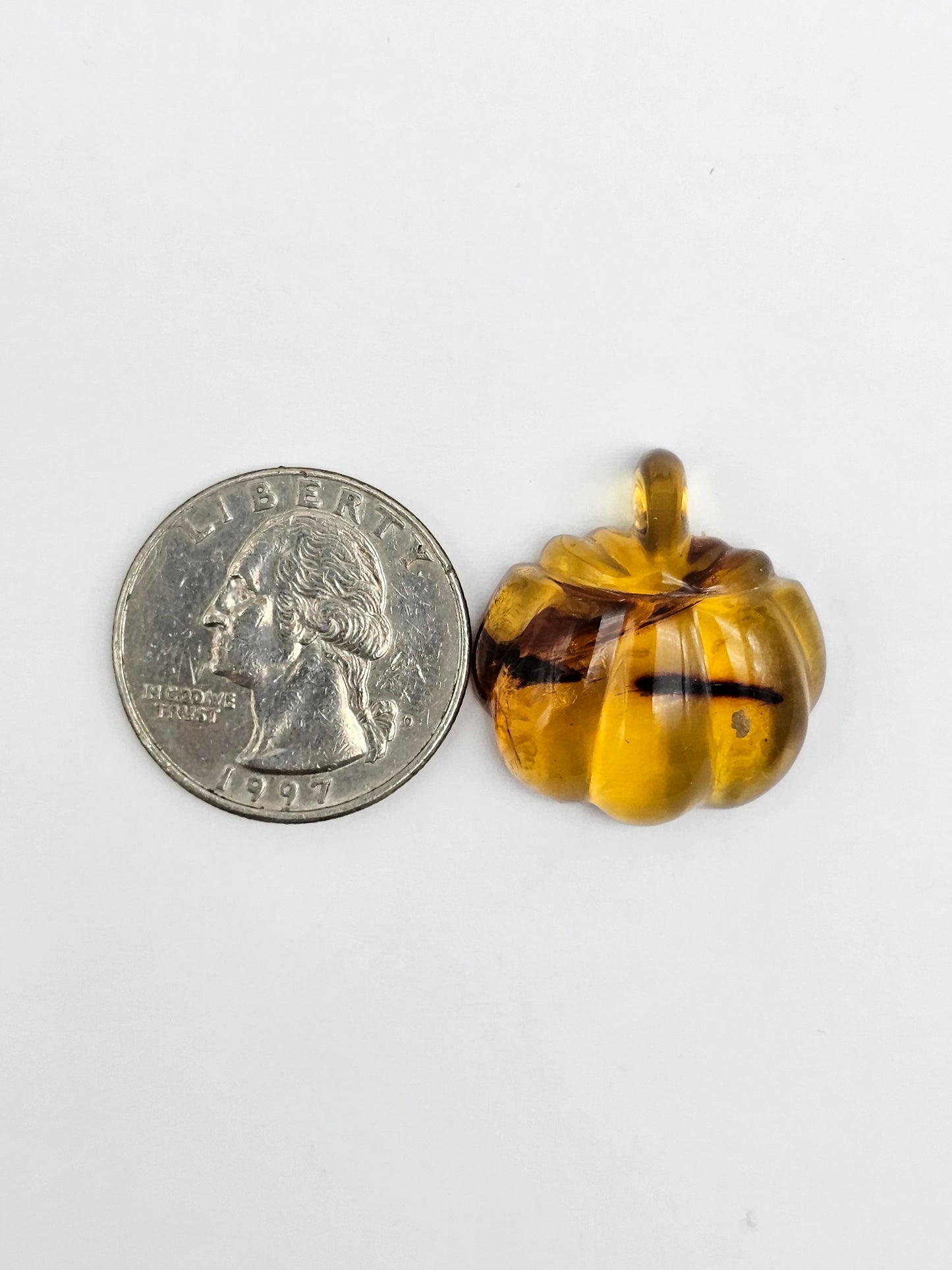 Amber pumpkin cabochon