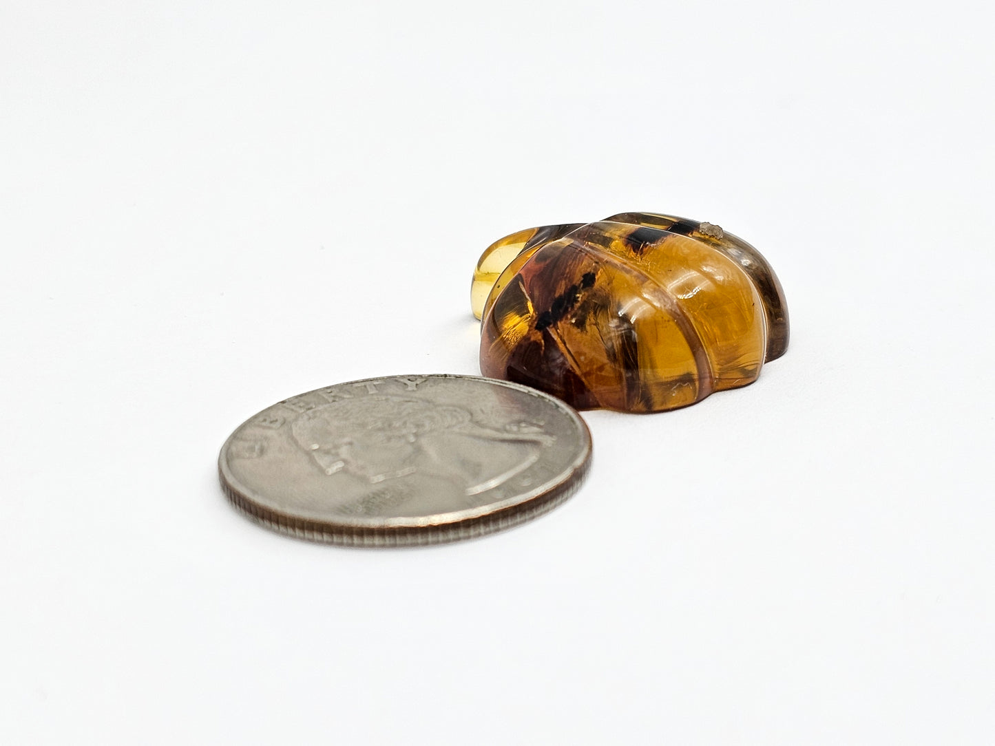 Amber pumpkin cabochon