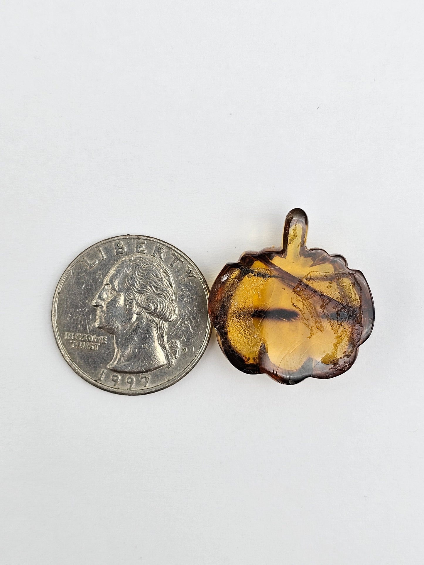 Amber pumpkin cabochon
