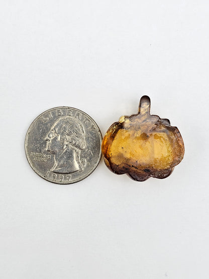 Amber pumpkin cabochon