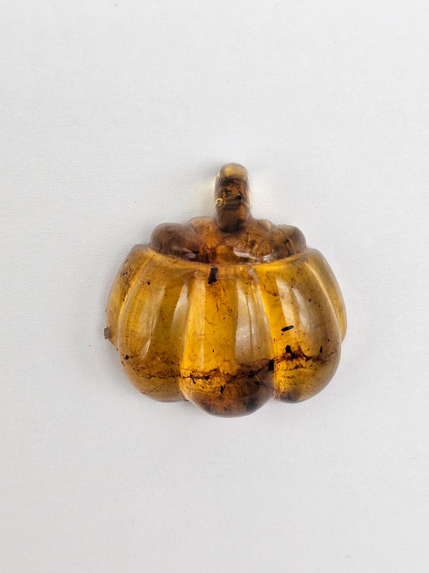Amber pumpkin cabochon