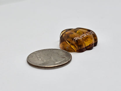 Amber pumpkin cabochon