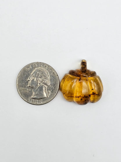 Amber pumpkin cabochon