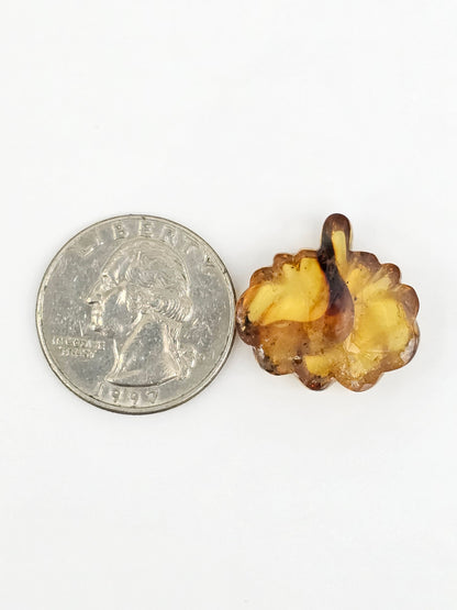 Amber pumpkin cabochon