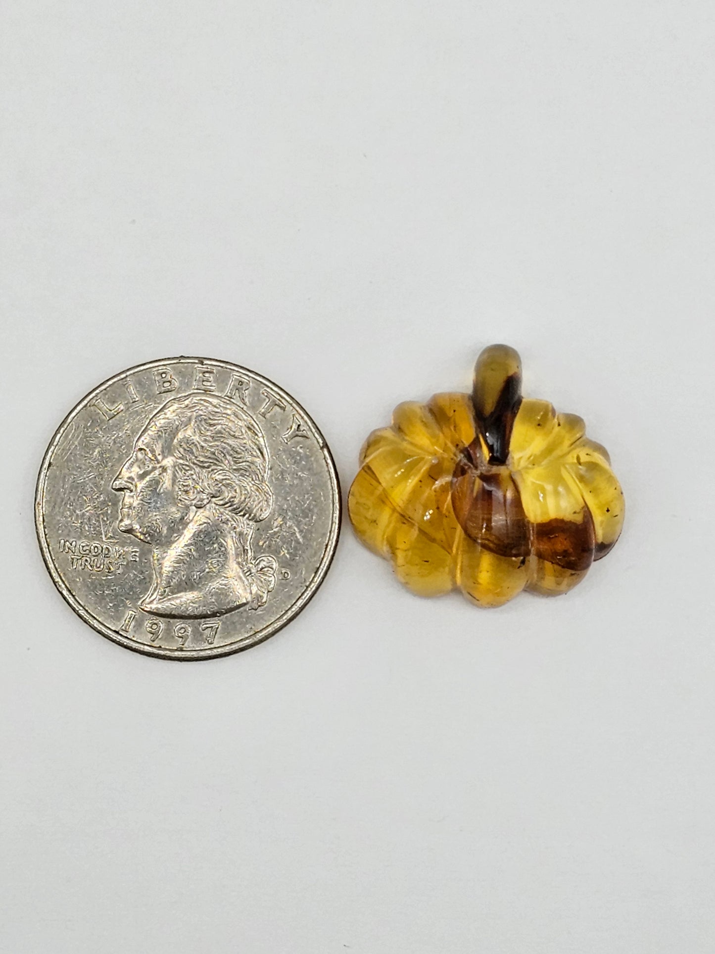 Amber pumpkin cabochon