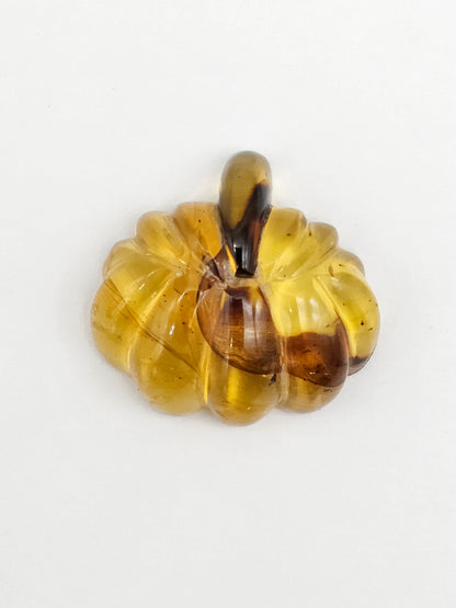 Amber pumpkin cabochon