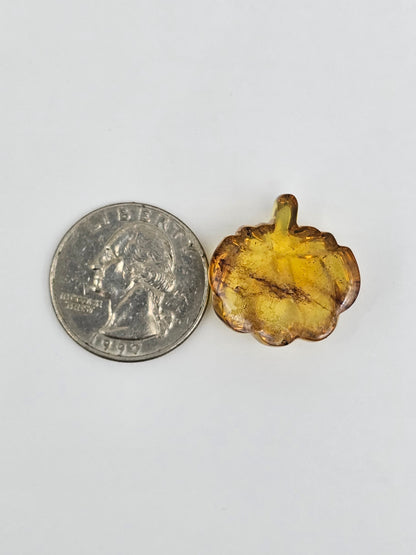 Amber pumpkin cabochon