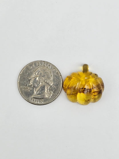 Amber pumpkin cabochon