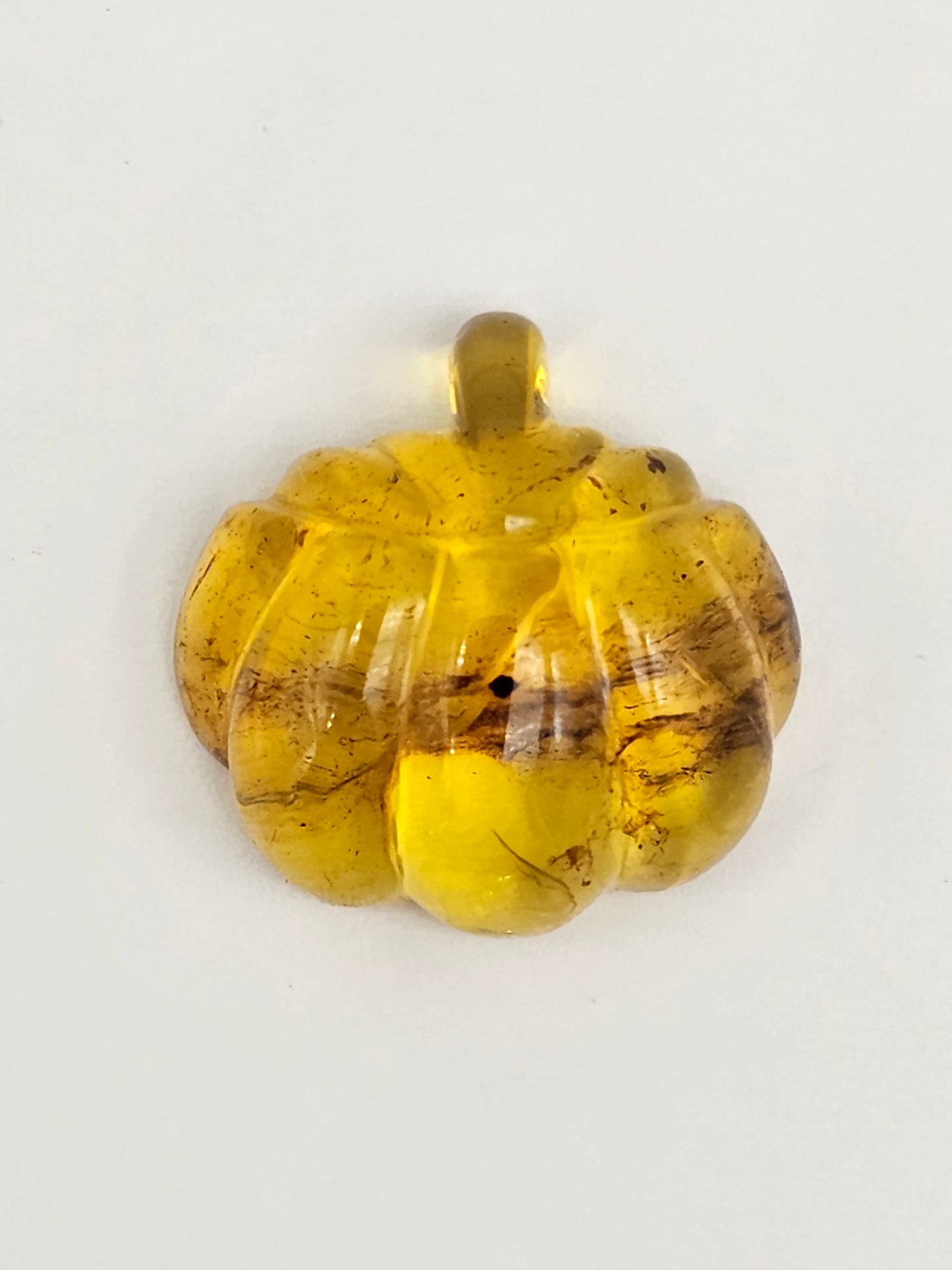 Amber pumpkin cabochon