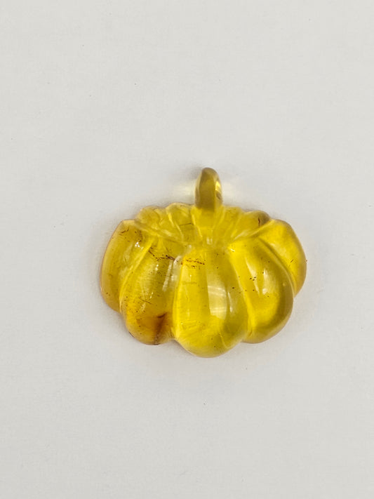 Amber pumpkin cabochon