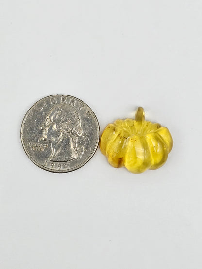 Amber pumpkin cabochon