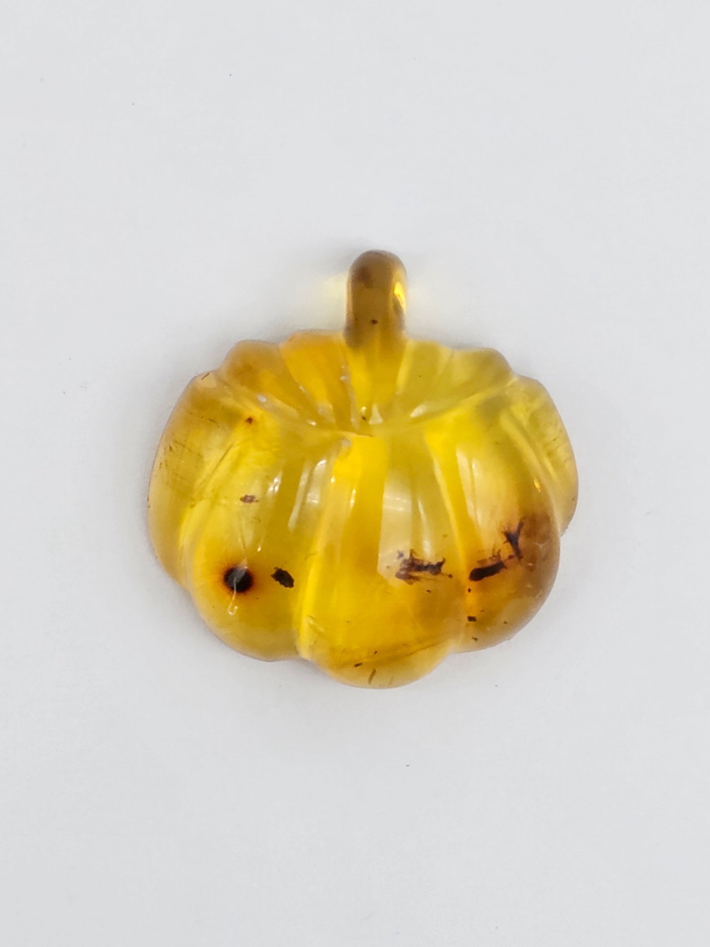 Amber pumpkin cabochon