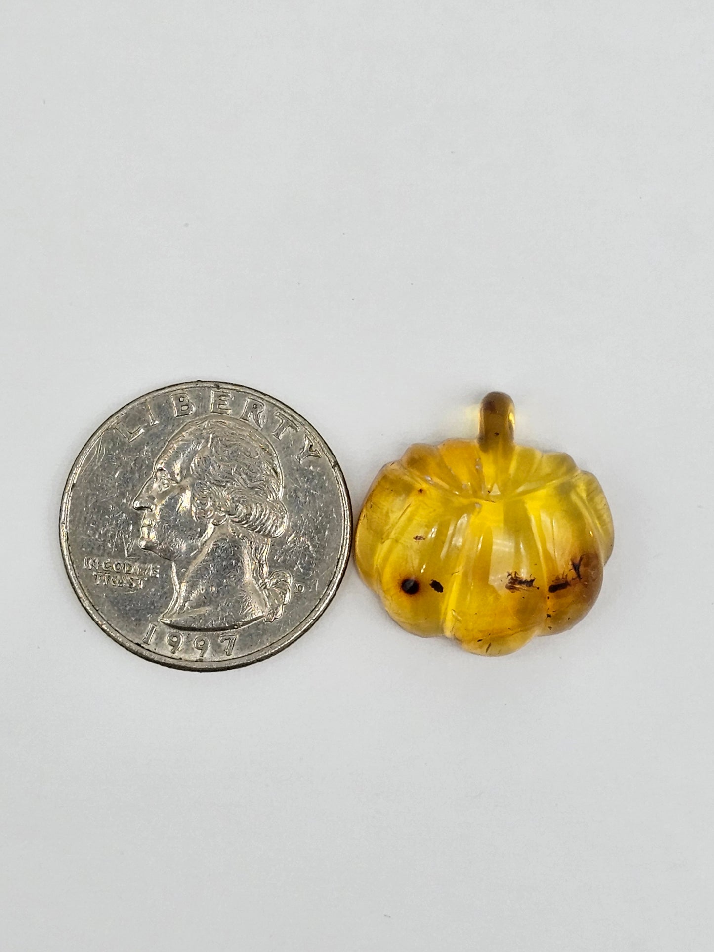 Amber pumpkin cabochon