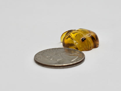 Amber pumpkin cabochon