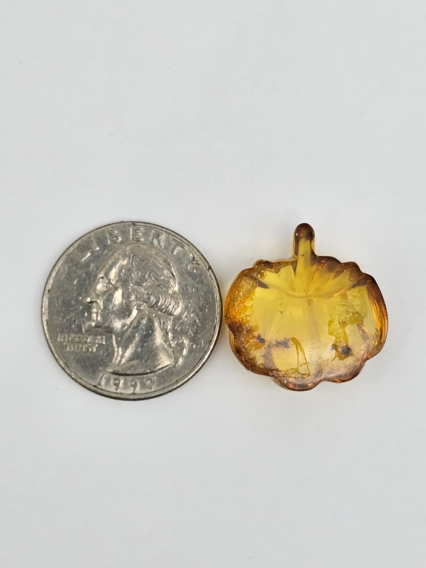 Amber pumpkin cabochon