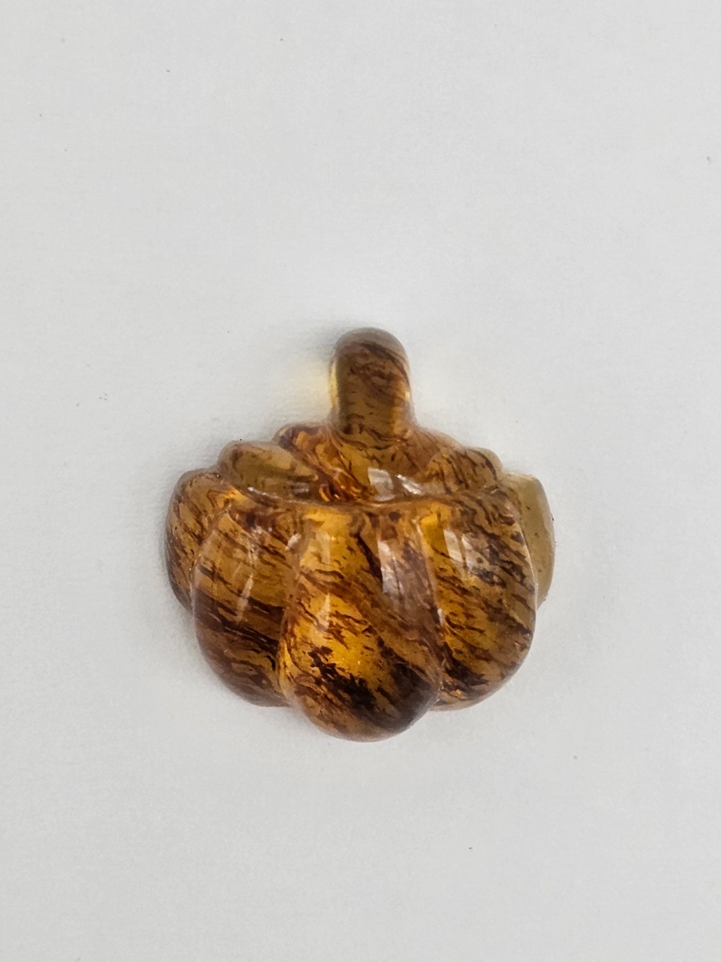 Amber pumpkin cabochon