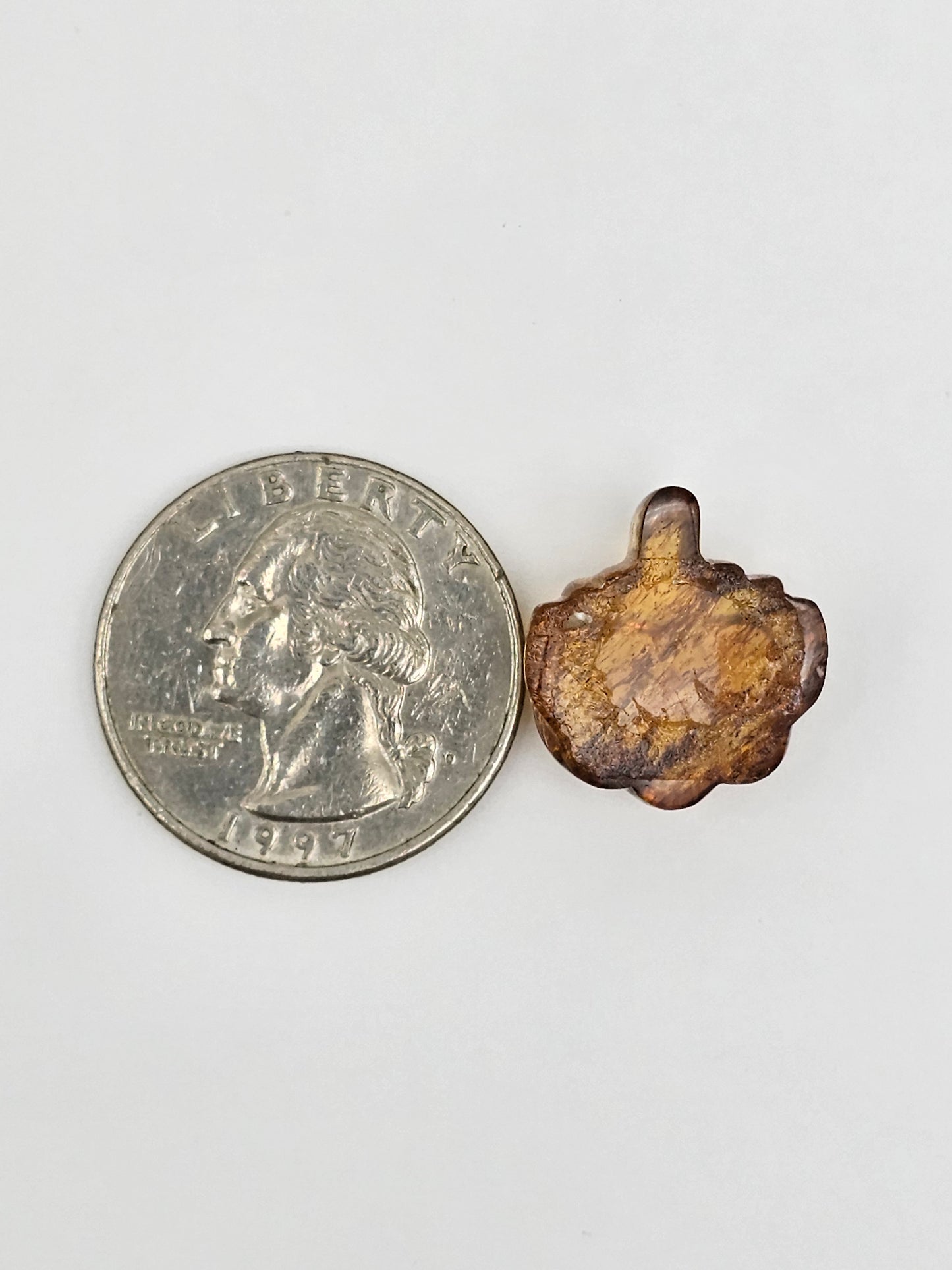 Amber pumpkin cabochon