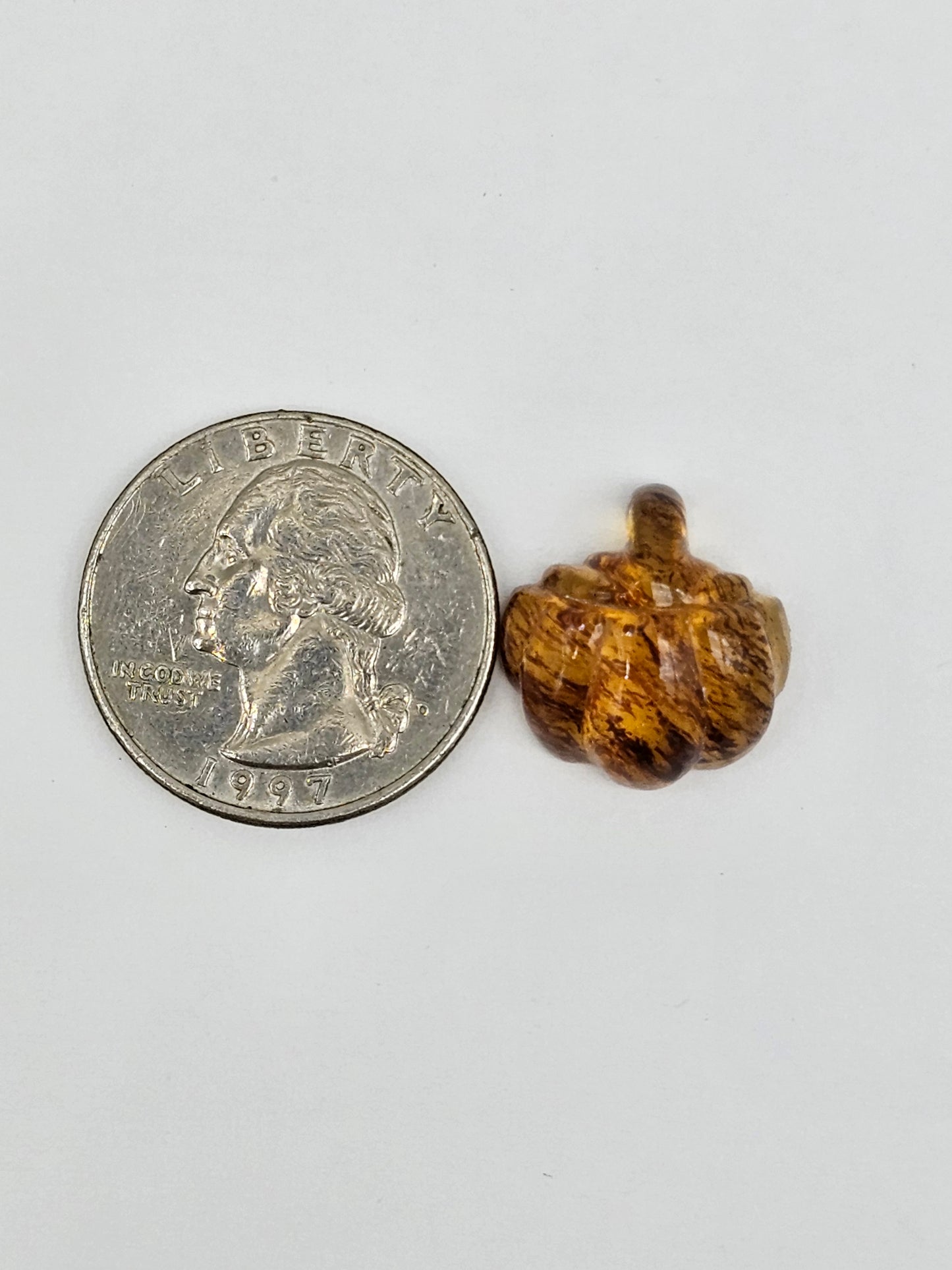 Amber pumpkin cabochon