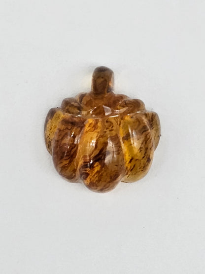 Amber pumpkin cabochon