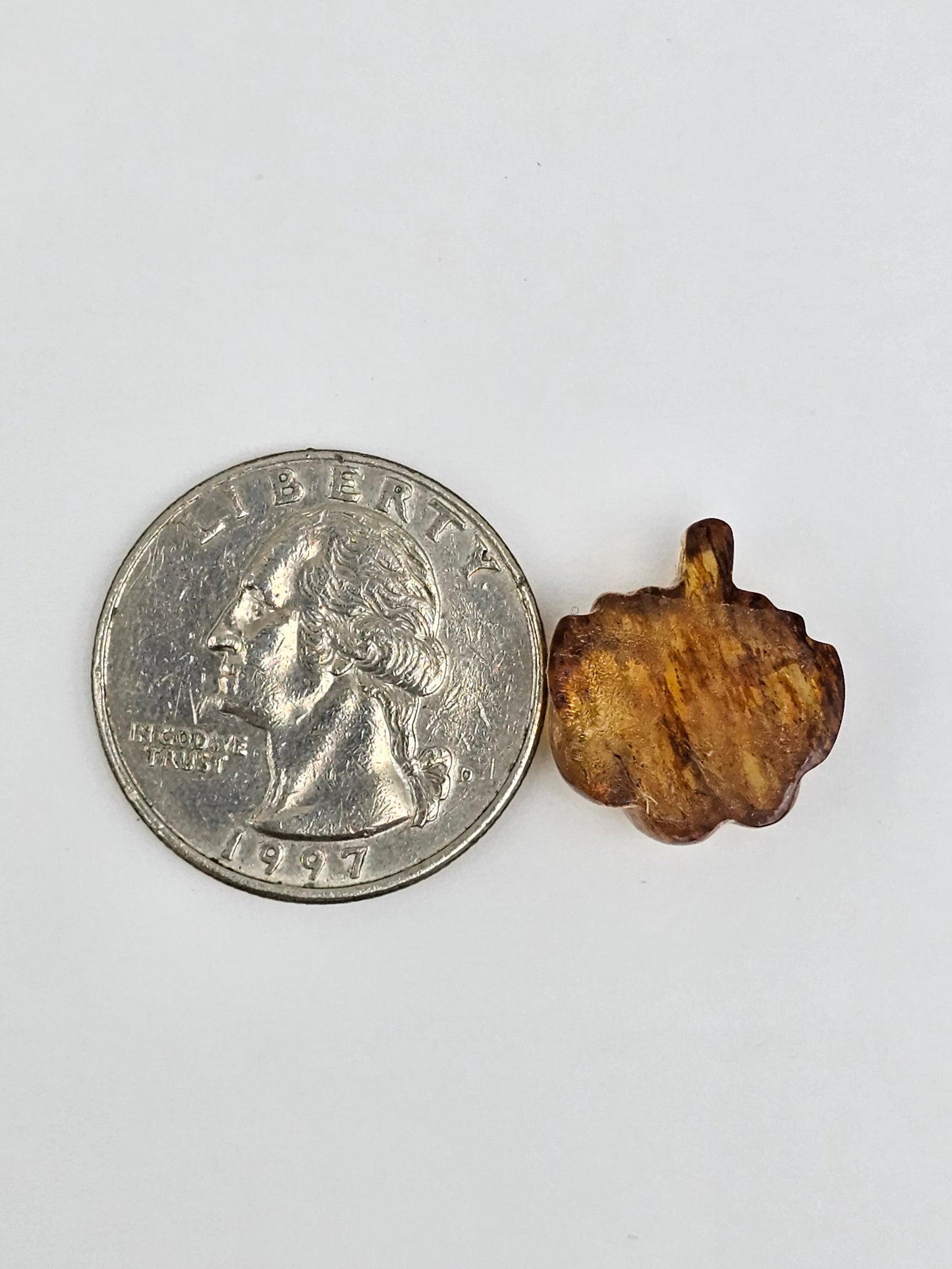 Amber pumpkin cabochon