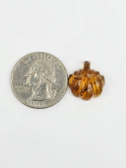 Amber pumpkin cabochon