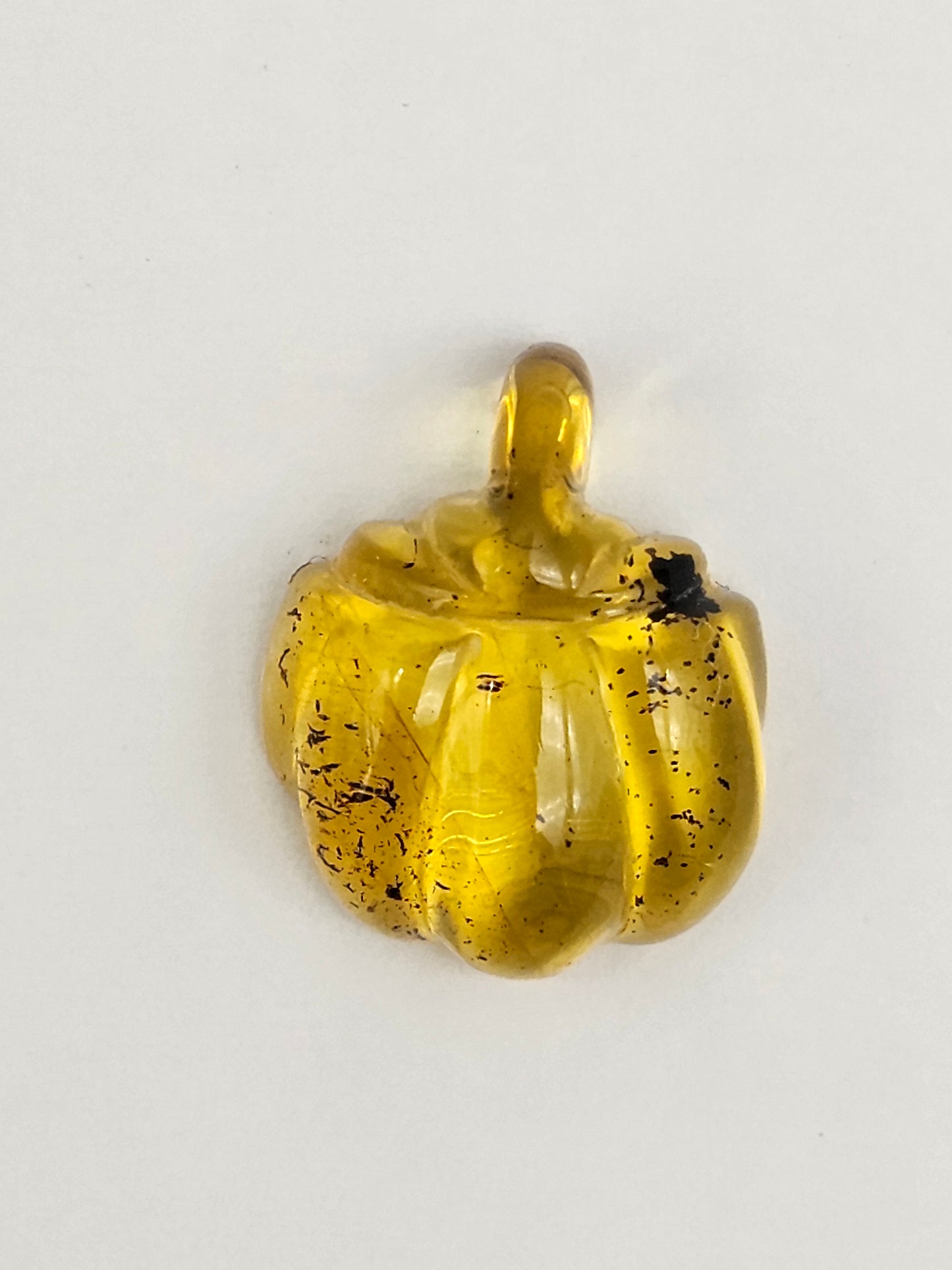 Amber pumpkin cabochon