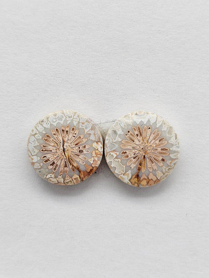 Fossilized Coral Agate Pair