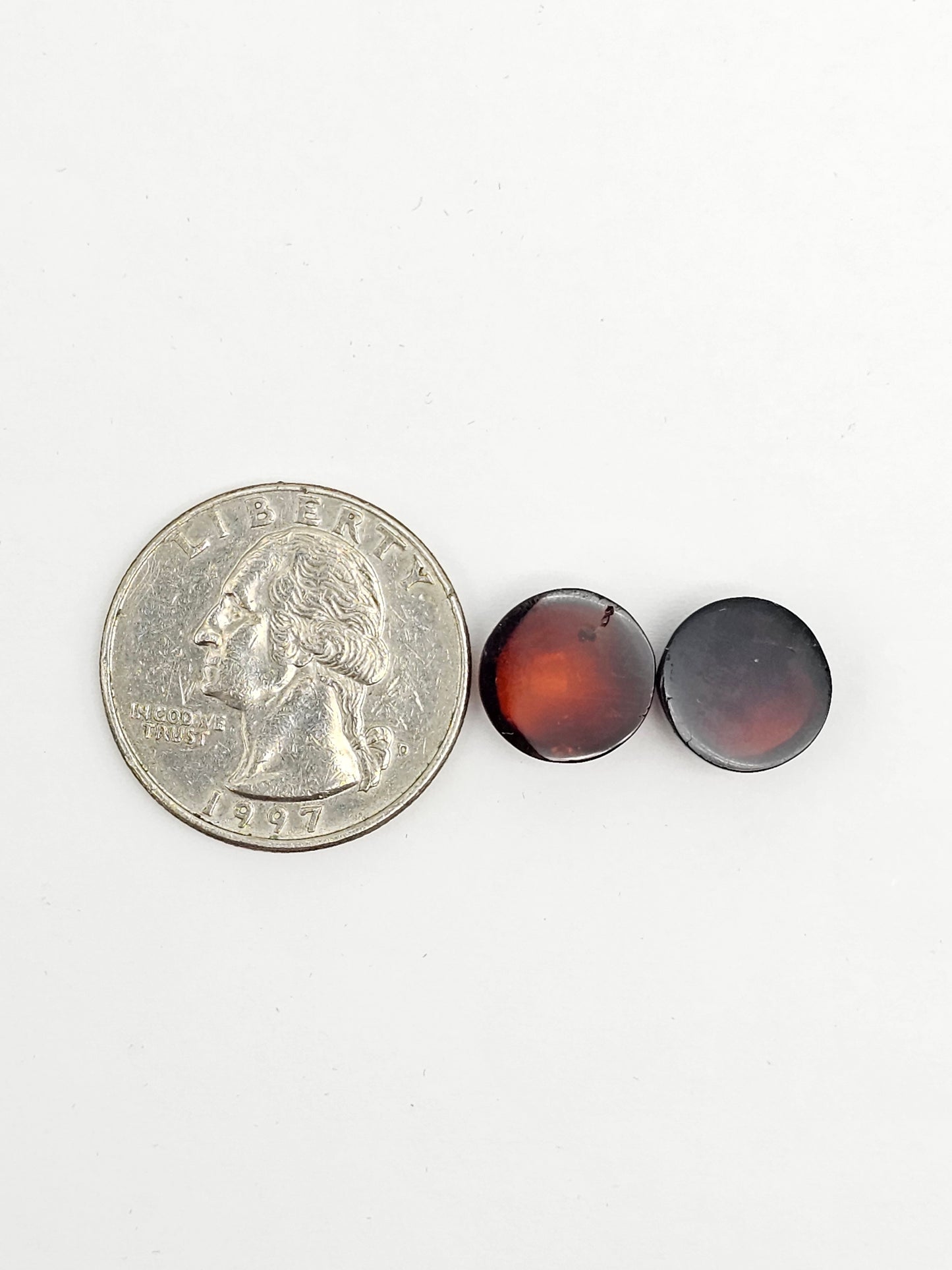 Red Amber Authentic Cabochon Pair