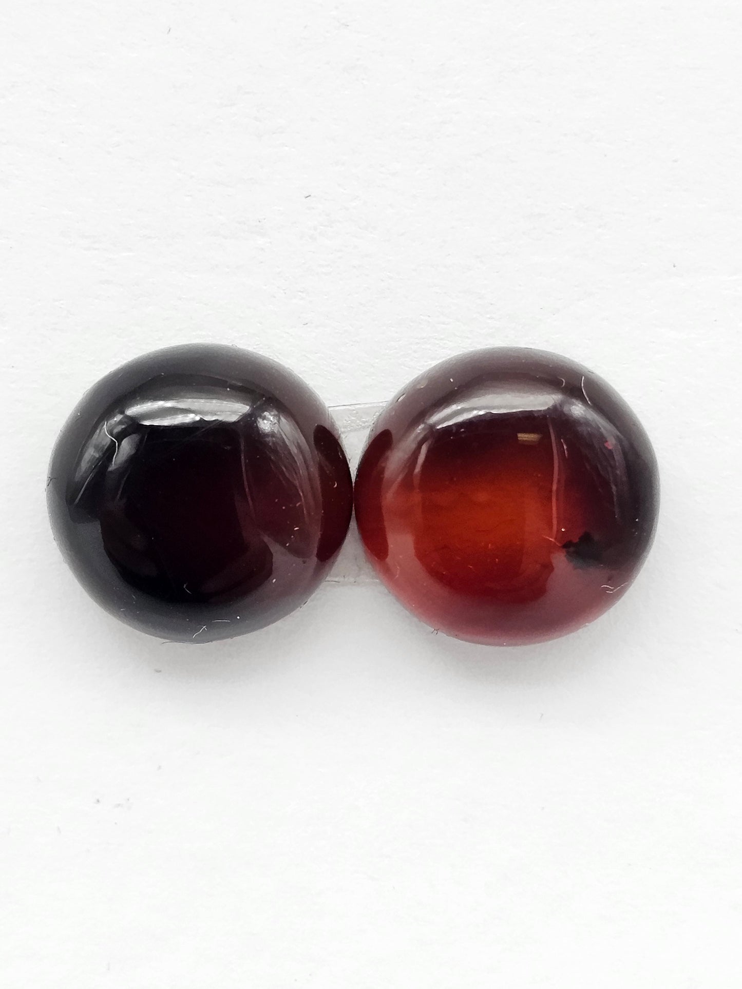 Red Amber Authentic Cabochon Pair