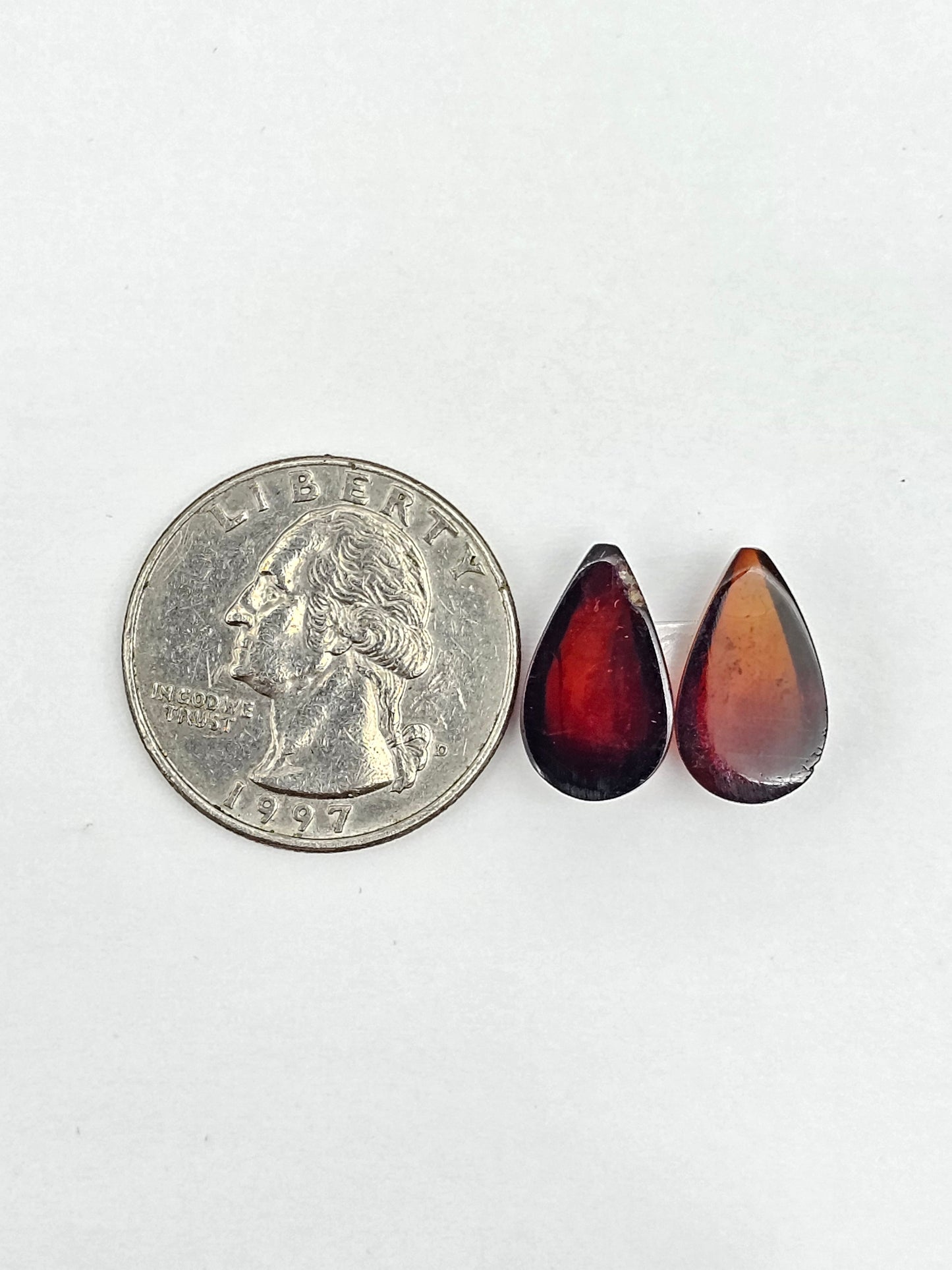 Red Amber Authentic Cabochon Pair