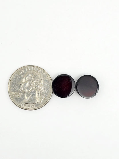 Red Amber Authentic Cabochon Pair