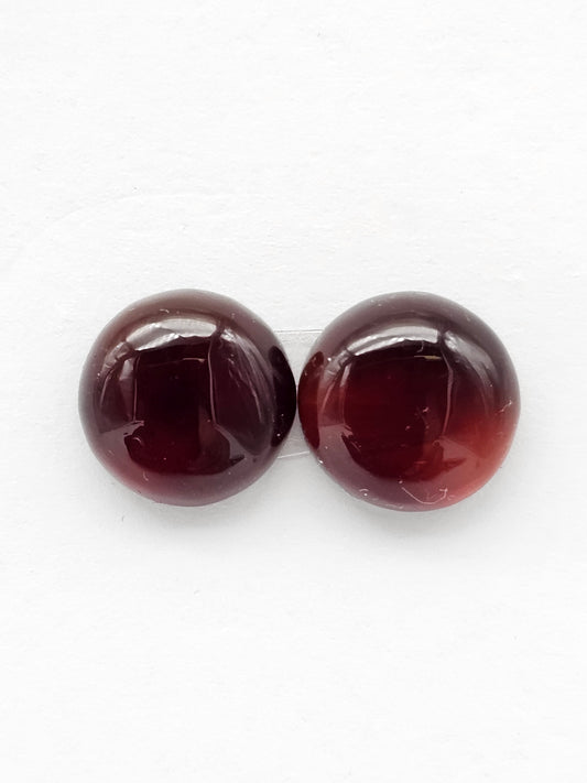 Red Amber Authentic Cabochon Pair