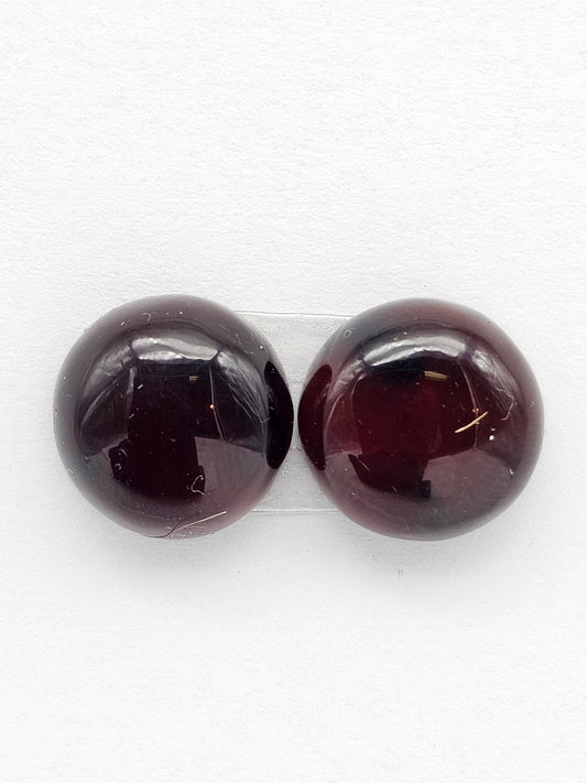 Red Amber Authentic Cabochon Pair