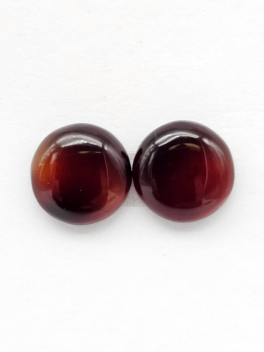 Red Amber Authentic Cabochon Pair