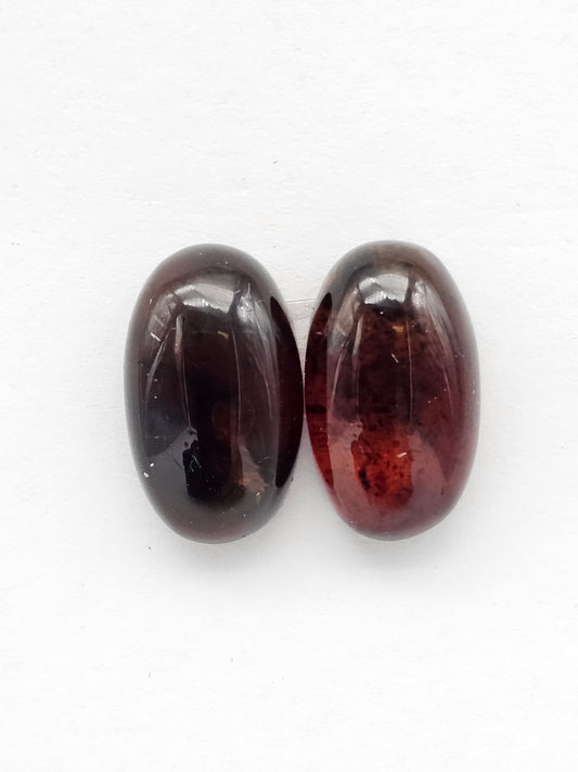 Red Amber Authentic Cabochon Pair