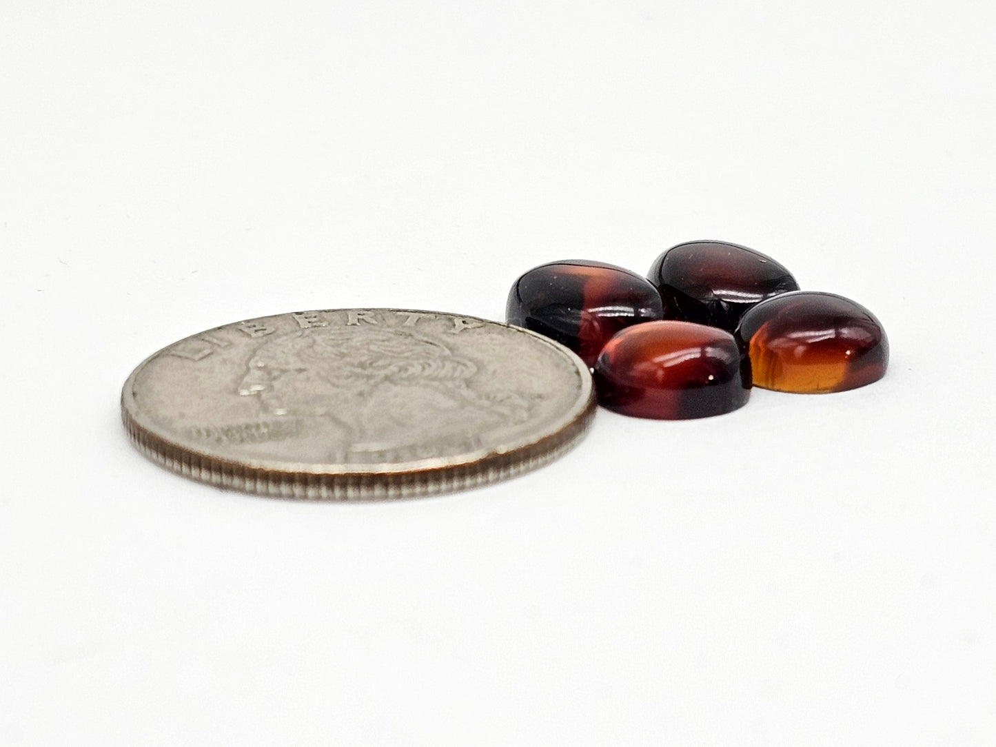 Red Amber Authentic Cabochon Pairs