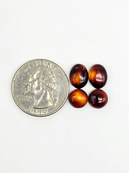 Red Amber Authentic Cabochon Pairs