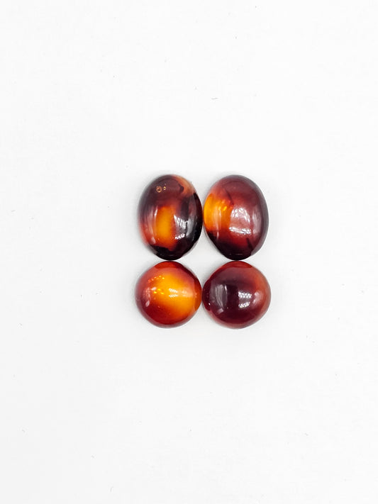 Red Amber Authentic Cabochon Pairs