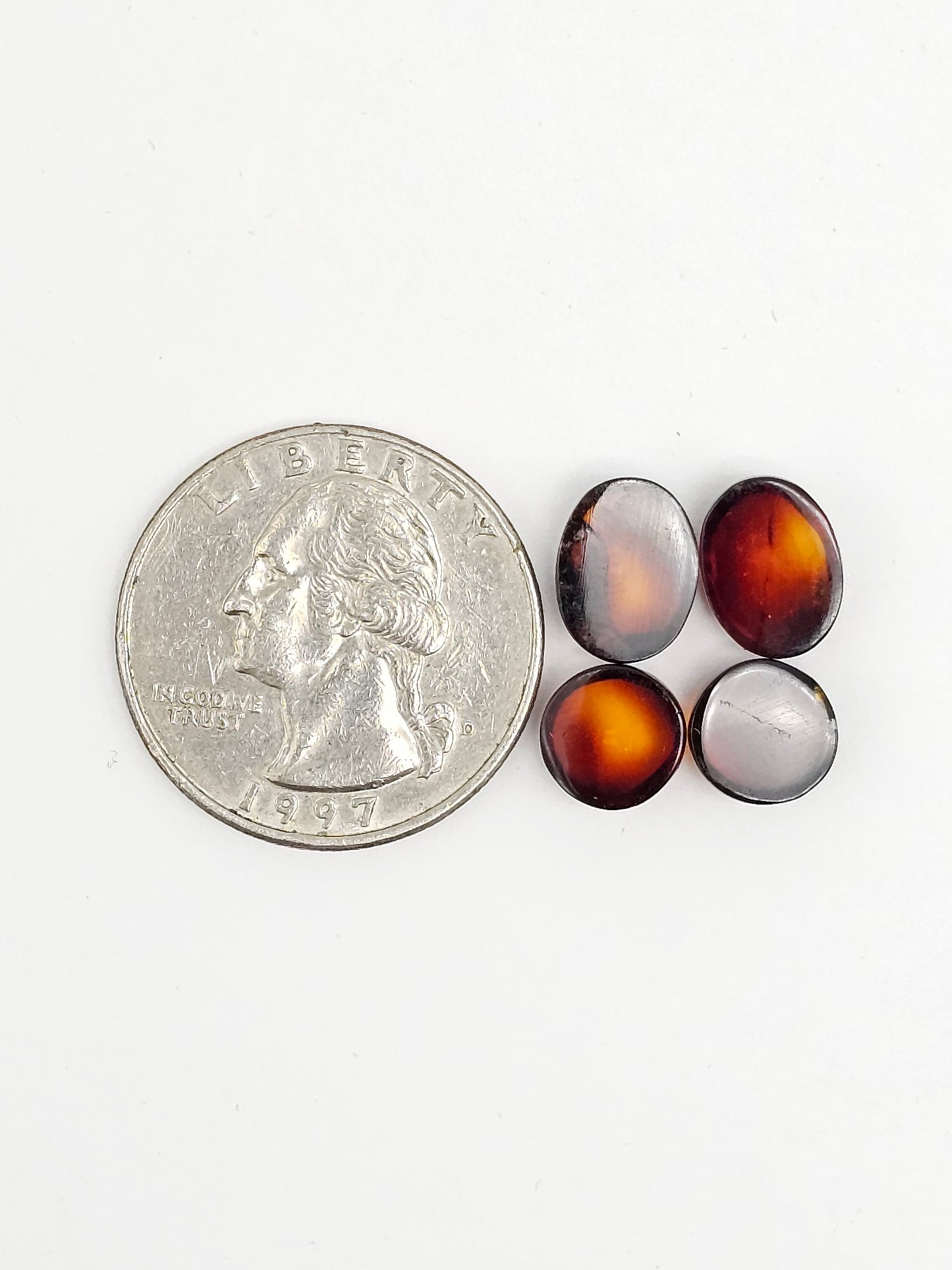 Red Amber Authentic Cabochon Pairs