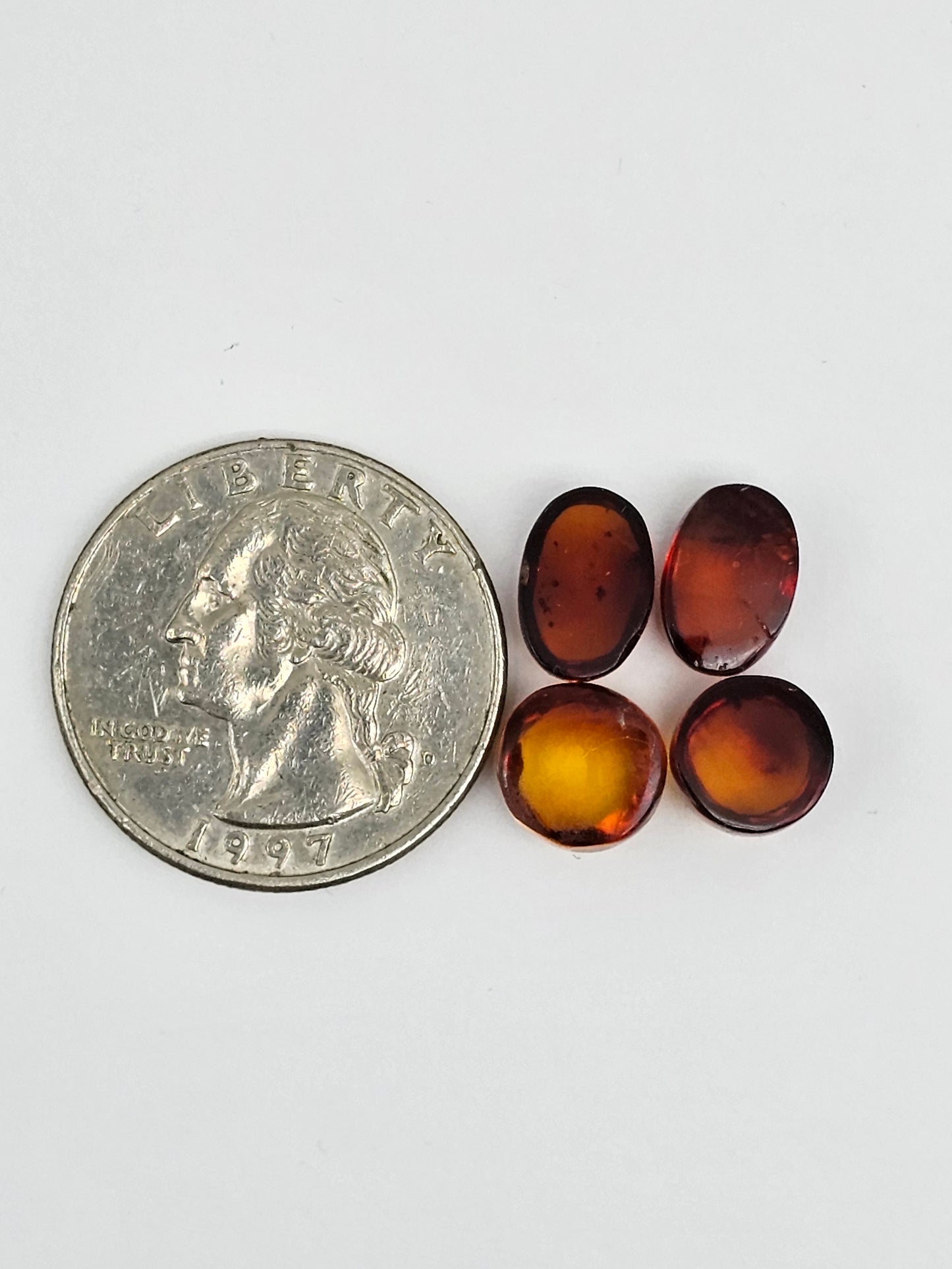 Red Amber Authentic Cabochon Pairs
