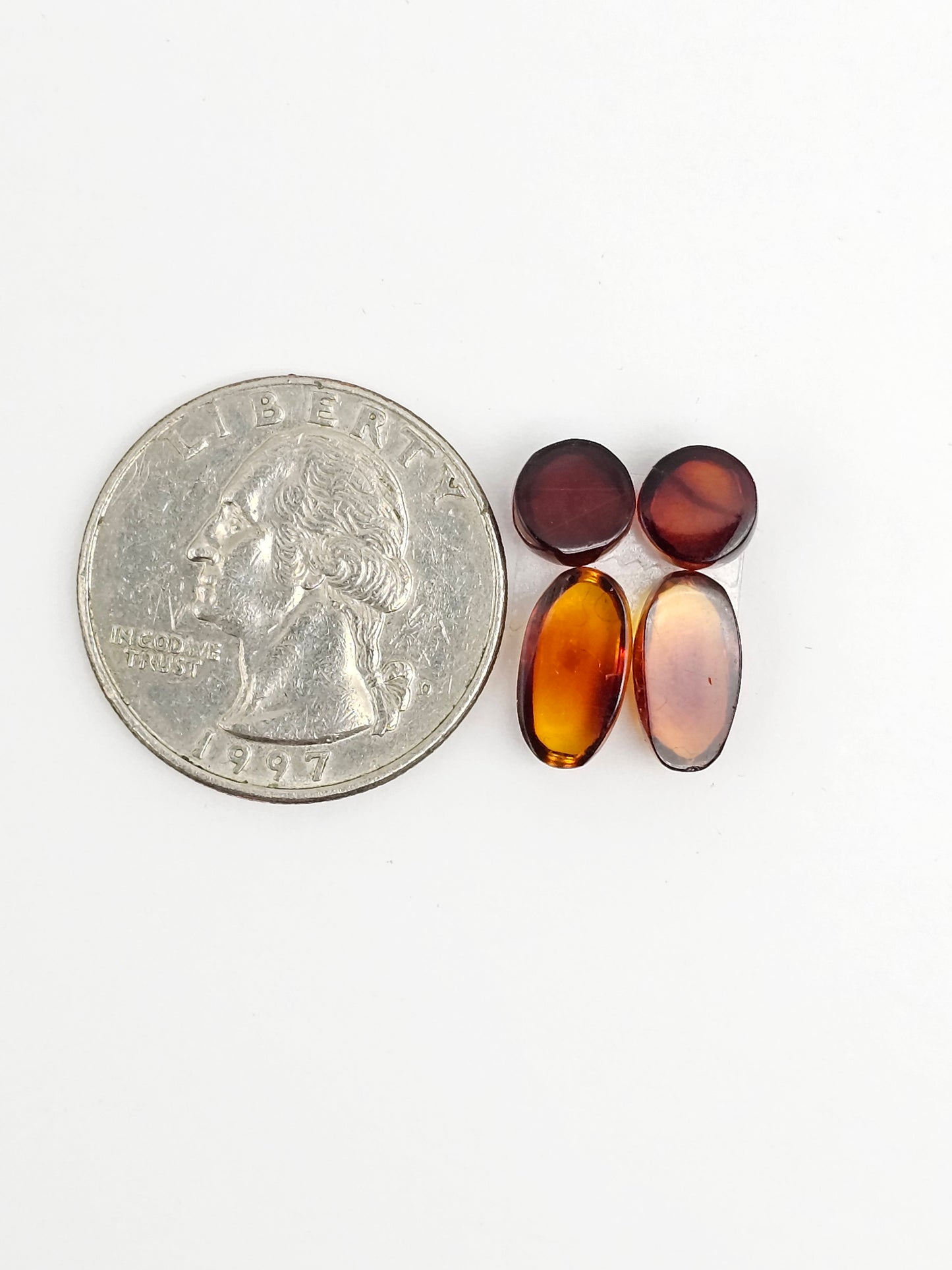 Red Amber Authentic Cabochon Pairs
