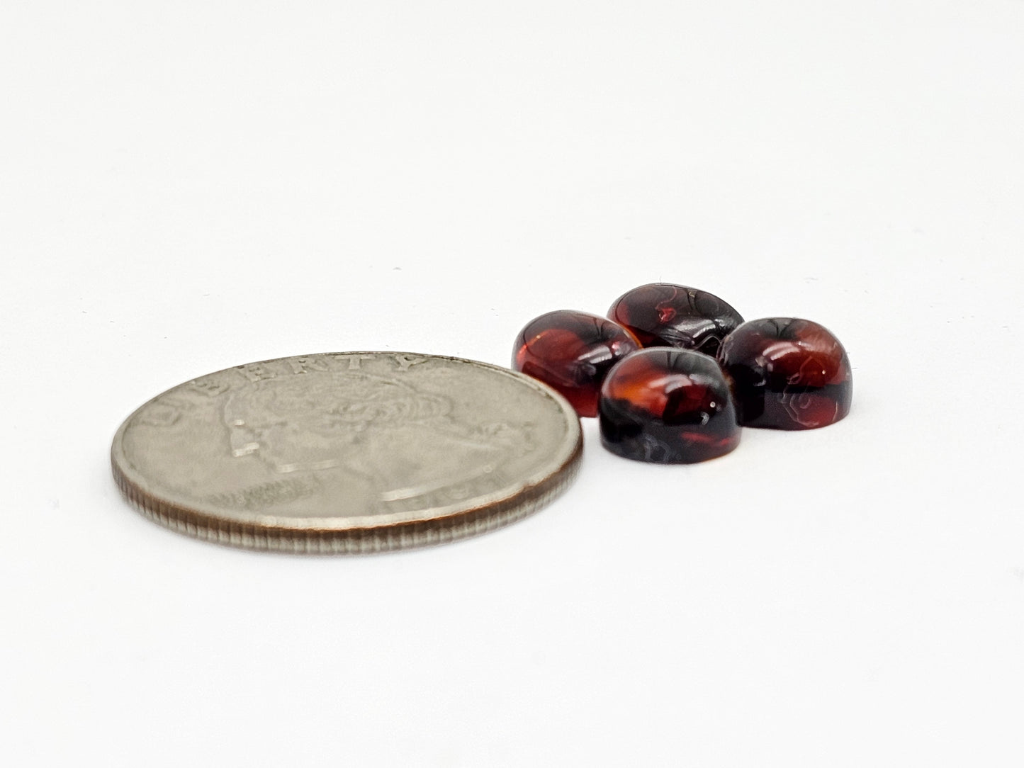 Red Amber Authentic Cabochon Pairs