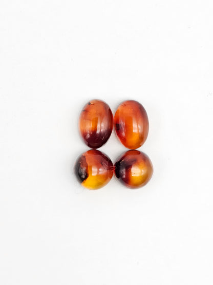 Red Amber Authentic Cabochon Pairs