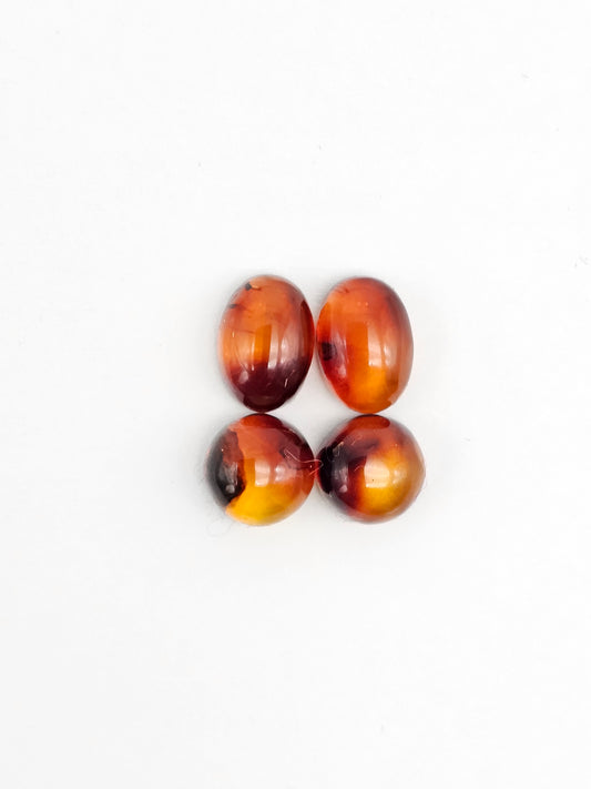 Red Amber Authentic Cabochon Pairs