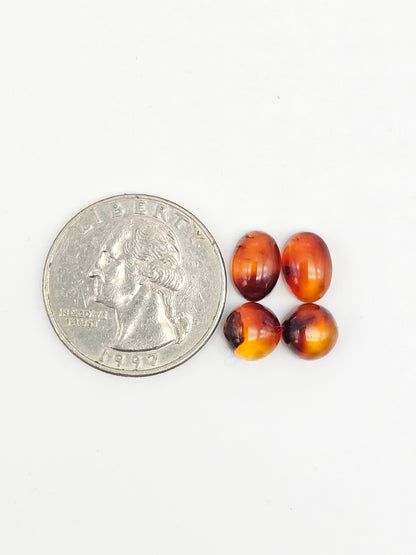 Red Amber Authentic Cabochon Pairs