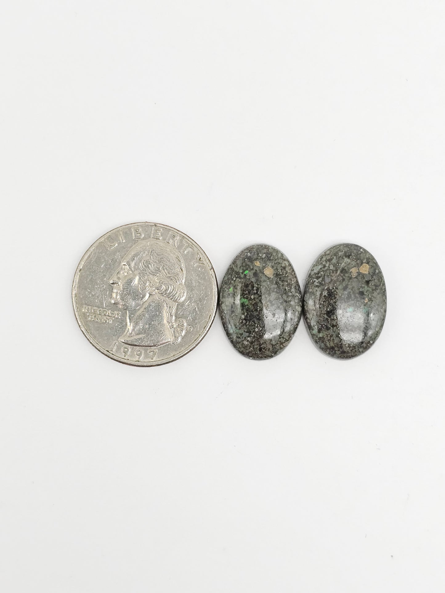 Rare Mexican Leopard Opal Cabochon Pair