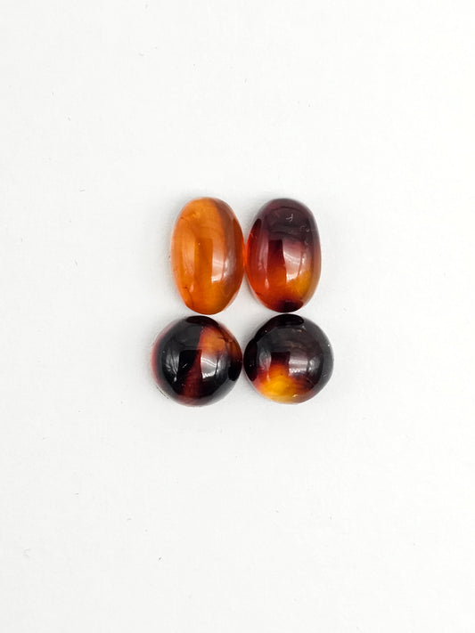 Red Amber Authentic Cabochon Pairs