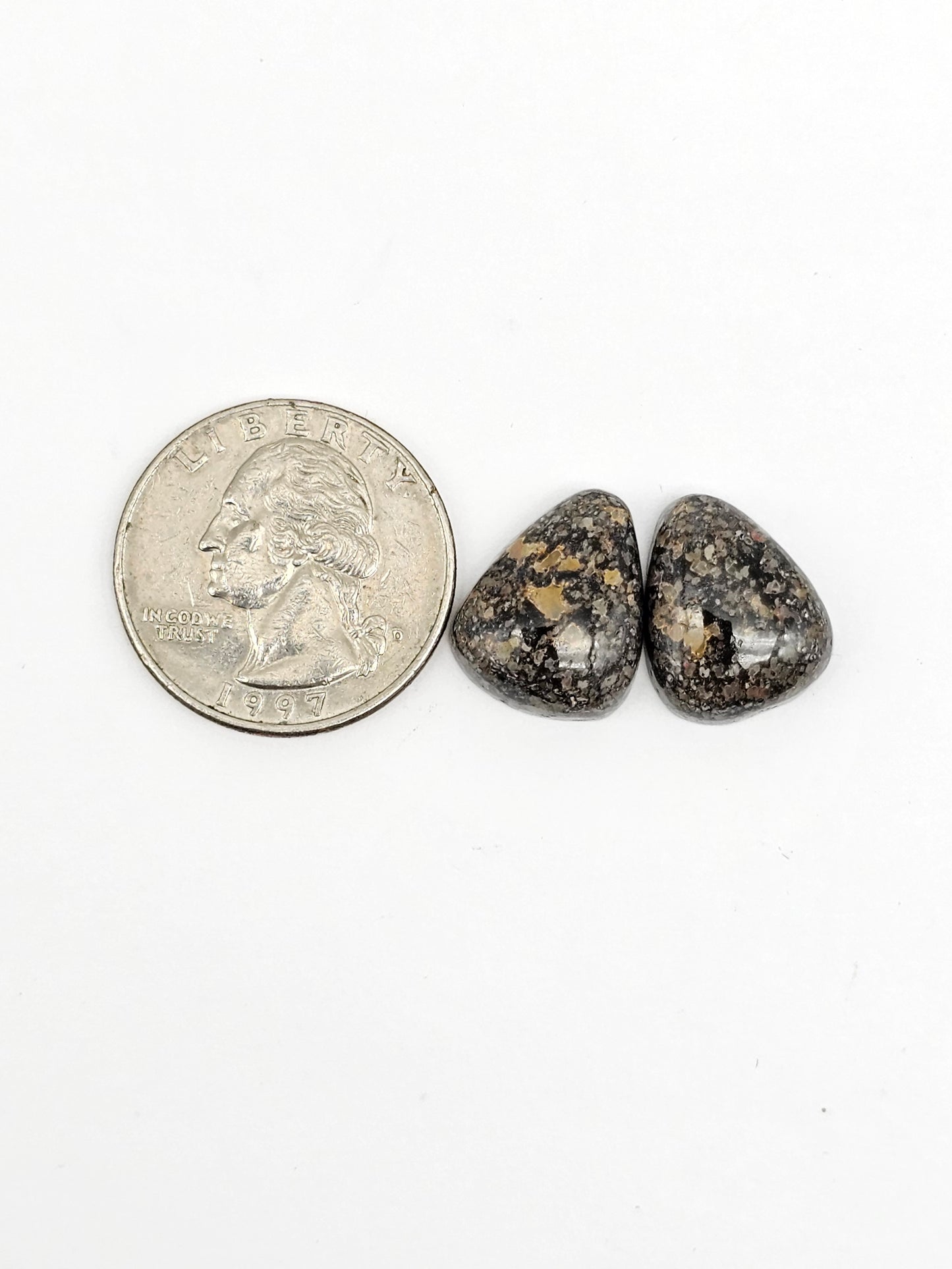 Rare Mexican Leopard Opal Cabochon Pair