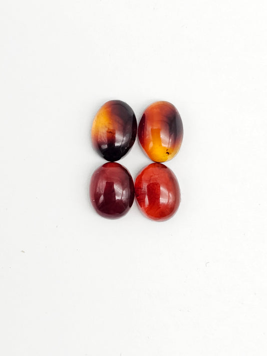 Red Amber Authentic Cabochon Pairs