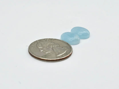 Aquamarine Silica Cabochon pair